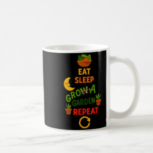 Lustiges Spiel Essen Schlafen Wachsen Ein Garten W Kaffeetasse
