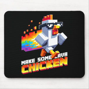 Lustiges Spiel Humor Meme Mach Hühner-Pixel-Art  Mousepad