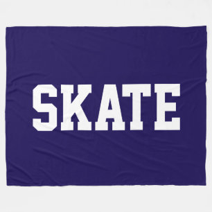 Lustiges sportliches fettes weißes SKATE-Text auf  Fleecedecke