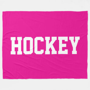 Lustiges sportliches fettgedrucktes weißes HOCKEY- Fleecedecke