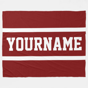 Lustiges Sportliches Tiefrotes Dein Name Text Weiß Fleecedecke