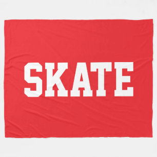Lustiges sportliches Weiß SKATE Text auf strahlend Fleecedecke