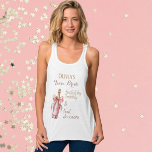 Lustiges Sprudelndes Rosa Gold Team Braut Tank Top