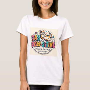 Lustiges Stay Paw-sitive Katzenliebhaber-Geschenk  T-Shirt