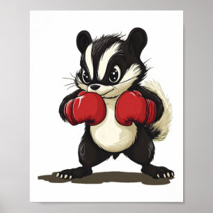 Lustiges Stinktierkostüm mit Boxhandschuhen für Ju Poster