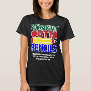 Lustiges Straight Outta Bleistifte Füge Hashtags H T-Shirt