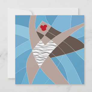 Lustiges Strand-Babe-Badeanzug-Model-Fashion-Illus Karte