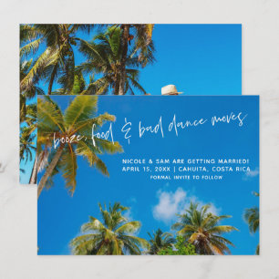 Lustiges Strandhochzeitsfoto - Rettet das Datum Save The Date