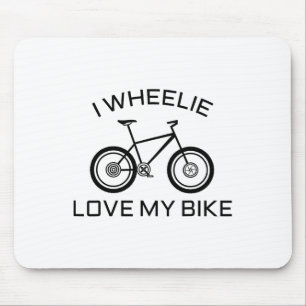 Lustiges Straßen-, Mountainbike-T-Shirt Ich liebe  Mousepad