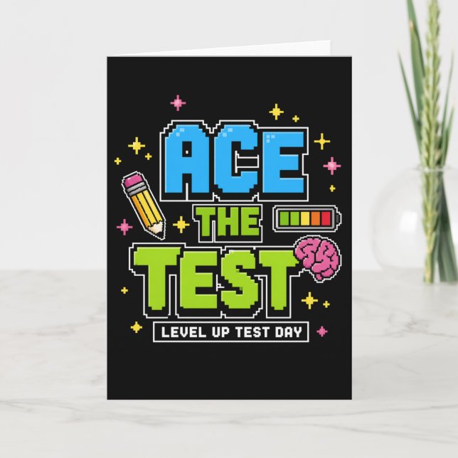Lustiges Studententest-Hemd Test meistern Level Up Karte (Vorderseite)