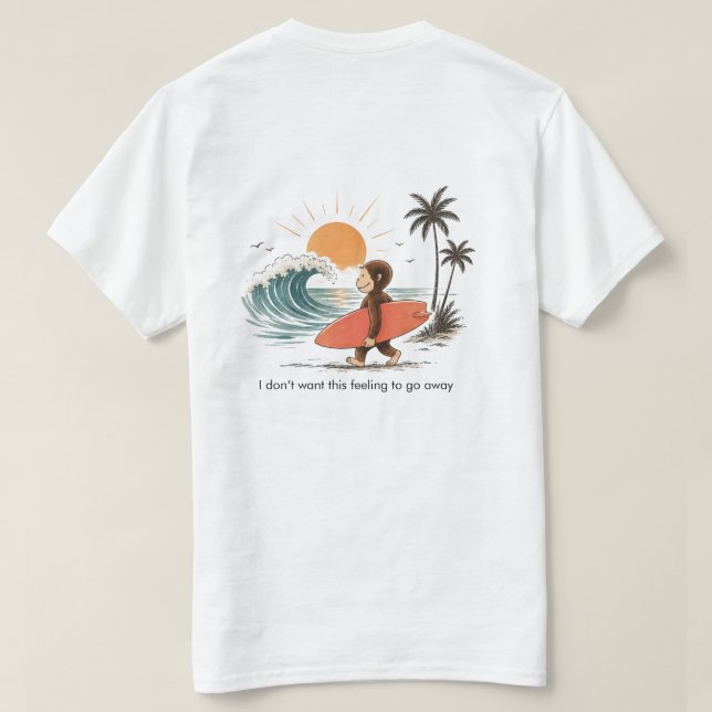 Lustiges Surfen Strand T-Shirt (Design Rückseite)