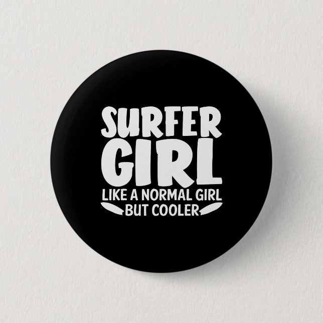 Lustiges Surfer-Mädchen-Design für Frauen Mama Sur Button (Vorderseite)