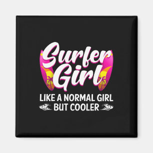 Lustiges Surfer-Mädchen-Design für Surferinnen und Magnet