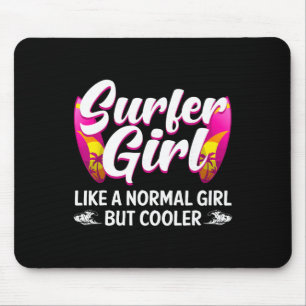 Lustiges Surfer-Mädchen-Design für Surferinnen und Mousepad