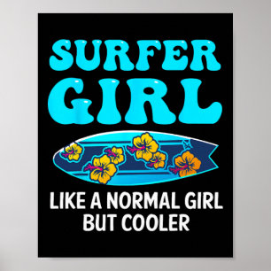 Lustiges Surfer-Mädchen-Design für Surferinnen und Poster