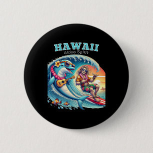 Lustiges Surfer-Shirt - Aloha-Geist Hawaii  Button