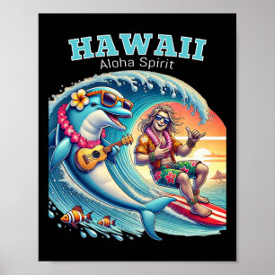 Lustiges Surfer-Shirt - Aloha-Geist Hawaii Poster