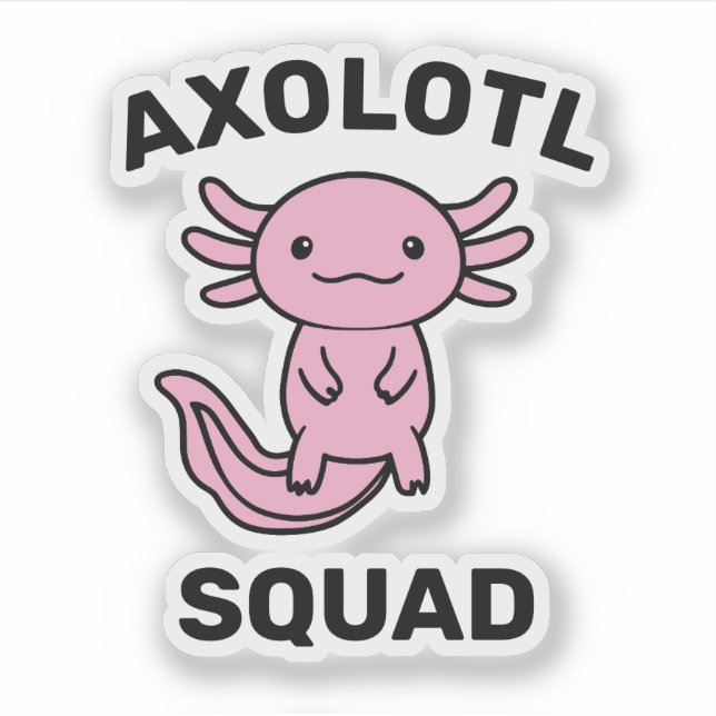 Lustiges süßes Axolotl-Squad-Party einstellbar bla Aufkleber (Vorderseite)