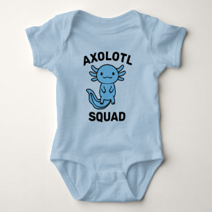 Lustiges süßes Axolotl-Squad-Party einstellbar bla Baby Strampler