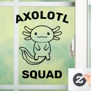 Lustiges süßes Axolotl-Squad-Party einstellbar bla Fensteraufkleber