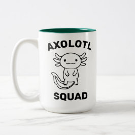 Lustiges süßes Axolotl-Squad-Party einstellbar bla Zweifarbige Tasse
