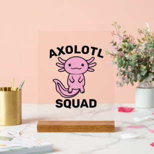 Lustiges süßes Axolotl-Team benutzerdefiniert edit Acrylschild
