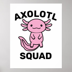 Lustiges süßes Axolotl-Team benutzerdefiniert edit Poster