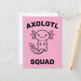 Lustiges süßes Axolotl-Team benutzerdefiniert edit Postkarte