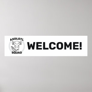 Lustiges süßes Axolotl-Team individuell anpassbar Poster