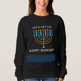 Lustiges süßes blaues Chanukka-Menora-Design Sweatshirt