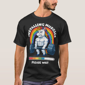 Lustiges Süßes Einhorn Workout Fitnessstudio Fitne T-Shirt