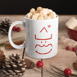 Lustiges Süßes Emoticon Santa Geek Nerd Heiße Scho Kaffeetasse