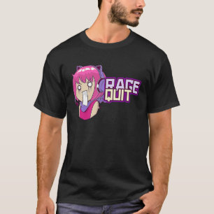 Lustiges süßes Gamer-Mädchen Rage Quit Kemonomimi T-Shirt