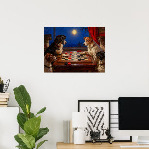 Lustiges süßes Hundeposter, das Dame spielt, als G Poster