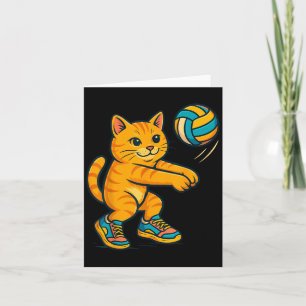 Lustiges süßes Katze Volleyball-Spieler Fan Tee Tr Karte