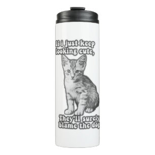 Lustiges süßes Katzen-Meme für Katzenbesitzer und Thermosbecher