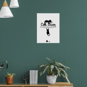 Lustiges süßes Katzen-Wein-Mutter-Zitat-Typografie Poster
