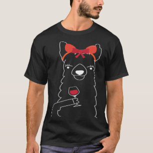 Lustiges süßes Llama-Weindesign für Llama- und Alp T-Shirt