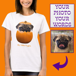 Lustiges süßes personalisiertes Halloween-Kürbis-H T-Shirt