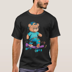 Lustiges süßes Skateboarding-Bär-Geschenk für Männ T-Shirt