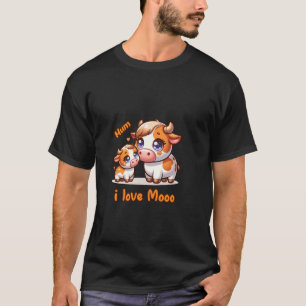 lustiges süßes Tier für Frauen und Mädchen Kuhmutt T-Shirt