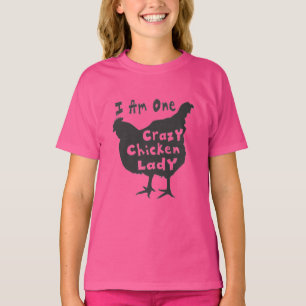 Lustiges Süßes Verrücktes Huhn Lady T-Shirt