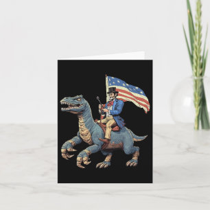 Lustiges T-Shirt Abe Lincoln Reitet Einen Dinosaur Karte