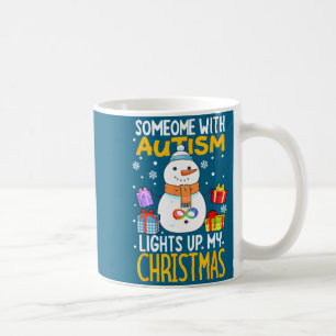 Lustiges T-Shirt Autismus-Bewusstsein Schneemann W Kaffeetasse