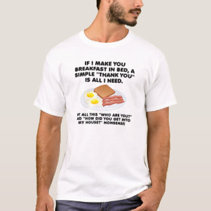 Lustiges T-Shirt Frühstück im Bett