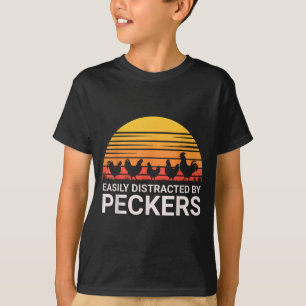 Lustiges T-Shirt Leicht Ablenkbare Klopfhühner Far