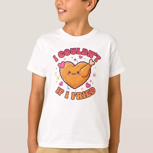 Lustiges T-Shirt mit Frittiertem Hähnchen – Ich kö (Vorderseite)