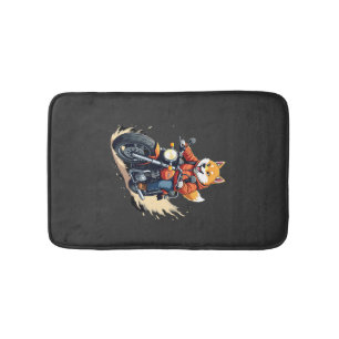 Lustiges T-Shirt, Shiba Inu, Motorrad, Hund, Puppe Badematte