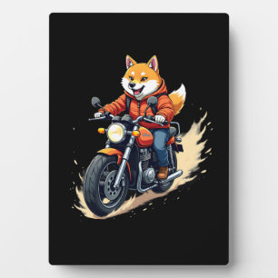 Lustiges T-Shirt, Shiba Inu, Motorrad, Hund, Puppe Fotoplatte