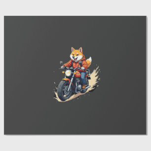 Lustiges T-Shirt, Shiba Inu, Motorrad, Hund, Puppe Geschenkpapier